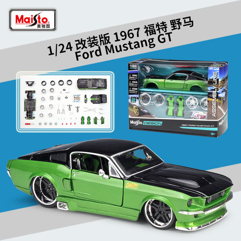 Maisto 1:24 1967 Ford Mustang GT montado troquel DIY de fundición modelo de coche de juguete de colección juguete de niño ► Foto 1/6