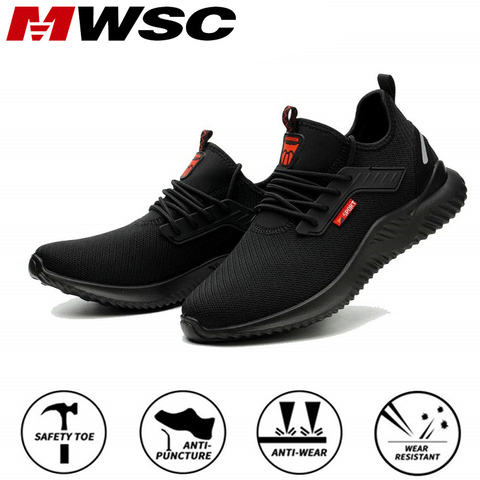 MWSC-zapatos de seguridad de trabajo para hombre, botas de trabajo indestructibles con punta de acero, antirrotura, para construcción, zapatillas de trabajo de seguridad ► Foto 1/6
