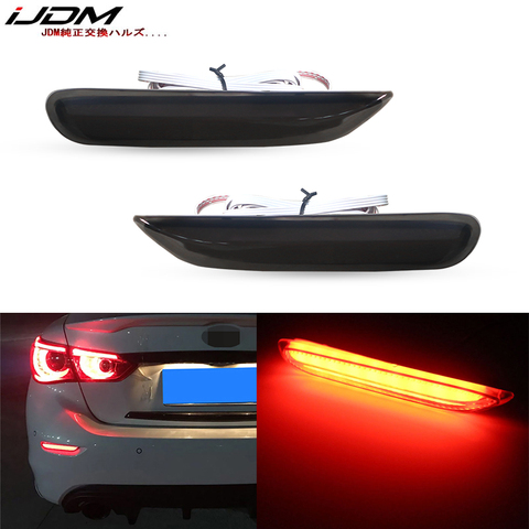 IJDM LED parachoques marcador Reflector luces para Infiniti Q50 QX30 QX60 QX56 QX80 Nissan Luces de Freno LED w/secuencial de señal ► Foto 1/6