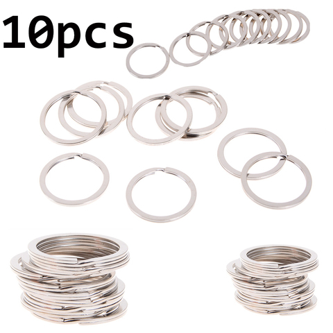 10 Uds. De llavero de Metal de plata en blanco, anillo de níquel con tecla dividida, conectores de 25mm, accesorios de cadenas de acero inoxidable ► Foto 1/6