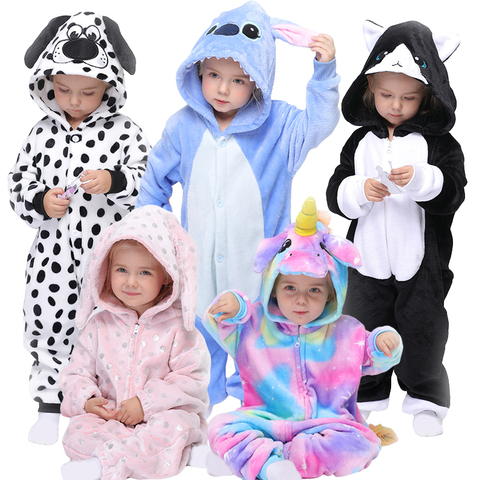 Pijama de unicornio Kigurumi para niños, ropa de dormir de una sola pieza, mono, disfraz de Cosplay de Animal para Halloween, nuevo estilo ► Foto 1/6