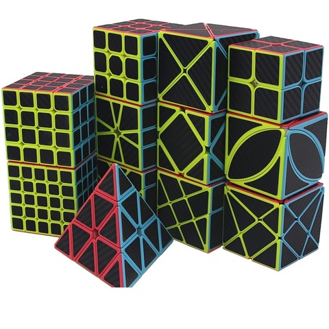 QIYI-cubo de fibra de carbono para niños y adultos, pegatina de velocidad de cubos mágicos, juguete infantil, 11 tipos, 2x2, 3x3x3, 4x4, 5x5 ► Foto 1/6