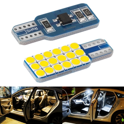 Lámparas de techo para Interior de coche, luz LED de lectura T10 W5W superbrillante 2022, con cuña de Luz de maletero para puerta y maletero, 2 uds., novedad de 3030 ► Foto 1/6