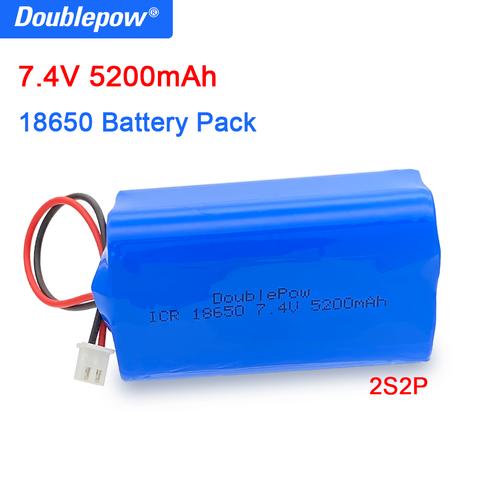 Doublepow 100% Original 18650 batería de litio de 7,4 v 5200mah pack de batería recargable megáfono tablero de protección del altavoz ► Foto 1/6