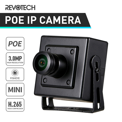 Cámara de seguridad POE H.265 Fisheye HD, 3MP, 1,44mm, tipo Mini, IP, 1296P/1080P, sistema de videovigilancia CCTV ► Foto 1/6