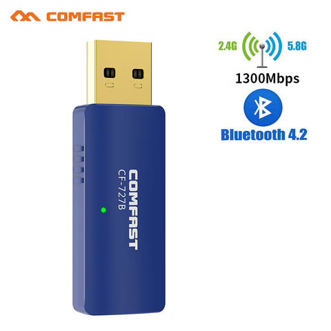 1300Mbps de 5GHZ 2,4 Ghz doble banda adaptador Wifi inalámbrico USB Bluetooth 4,2 Wi-Fi tarjeta de red LAN PC Wifi receptor antena wifi ► Foto 1/6