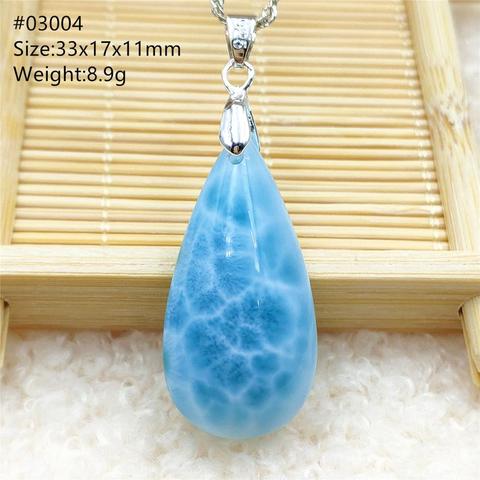 Natural de calidad superior Larimar azul collar con colgante con piedra preciosa corazón gota de agua de las mujeres en la forma de gota de agua regalo suerte AAAAAA ► Foto 1/6