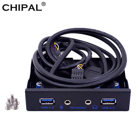 CHIPAL-conector USB 3,0 de 4 puertos para PC montaje de Panel frontal con cable, Audio HD, micrófono de 3,5mm, para escritorio, 3,5