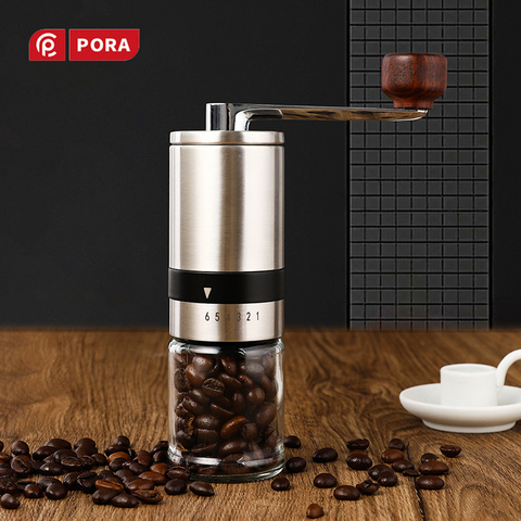 Molinillo de café Manual de acero inoxidable, herramienta de cocina de fácil limpieza, molino de granos de café ajustable hecho a mano, nuevo ► Foto 1/6