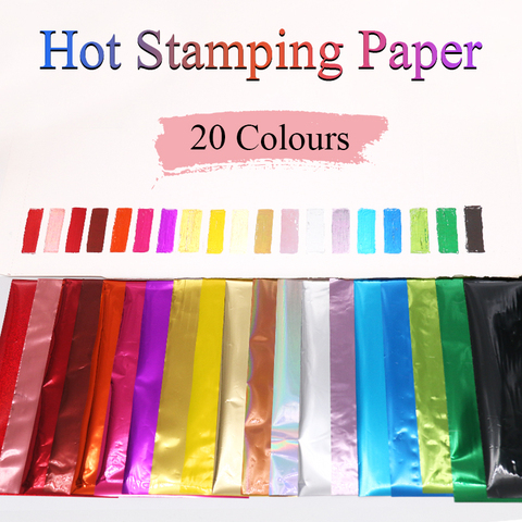 Papel de aluminio para estampado en caliente, 20 piezas de papel de envoltorio con purpurina para manualidades DIY, álbum de recortes de manualidades, regalo de Navidad, lámina laminadora ► Foto 1/6