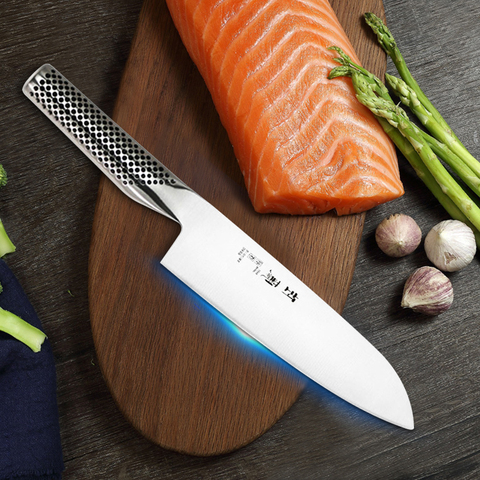 Cuchillo Santoku de Chef de acero inoxidable, cuchillo Santoku de cocina japonesa, cuchillo de ternera, hoja afilada, herramienta de corte de carne ► Foto 1/6
