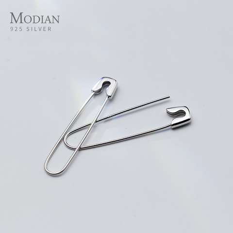 Modian-pendiente de Plata de Ley 925 con broche grande para mujer, joyería fina, Simple, Original ► Foto 1/4