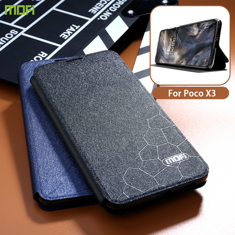 Funda con tapa para Xiaomi Poco X3 NFC, funda protectora completa con soporte para Poco X3, Funda de cuero con tapa de silicona 360 a prueba de golpes ► Foto 1/6