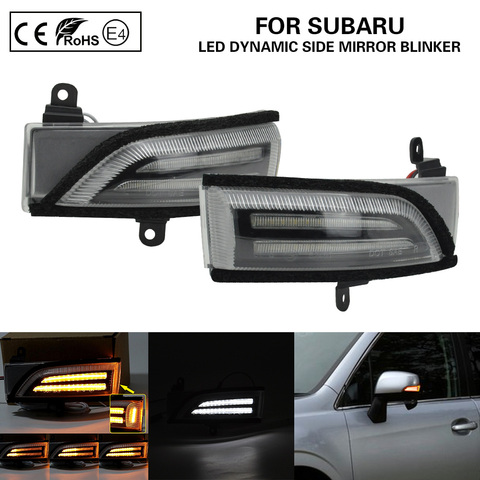 Intermitente dinámico, indicador de espejo lateral transparente para Subaru Crosstrek Forester Impreza 2.0L Legacy Outback WRX STI, luz de señal de giro ► Foto 1/6