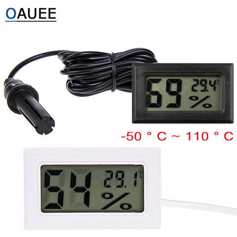 Mini conveniente termómetro Digital LCD Sensor higrómetro medidor frigorífico acuario Monitor Detector de humedad ► Foto 1/6