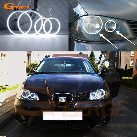 Kit de anillos de Halo Ultra brillantes para coche, kit de anillos para SEAT IBIZA 6L CORDOBA facelift 2006 2007 2008, CCFL ojos de Ángel, accesorios para coche ► Foto 1/6