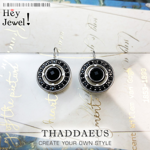 Pendientes colgantes redondos de Plata de Ley 925, regalo de moda de estilo europeo, buena joyería para mujer, 2017 regalo en plata de ley 925 ► Foto 1/6