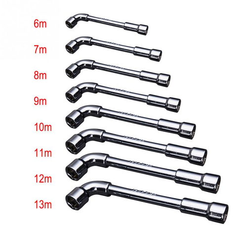 Llave de codo de perforación de tubería, mangas hexagonales exteriores de doble cabeza, para quitar tuerca de tornillo de fijación, tipo L, 6/7/8/9/10/11/12/13mm ► Foto 1/6