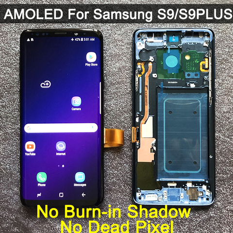 Reemplazo AMOLED ORIGINAL para SAMSUNG Galaxy S9 S9 + pantalla LCD, digitalizador de pantalla táctil con marco G960 G965 s9 plus lcd ► Foto 1/6