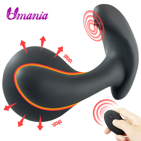 Consolador Anal inflable con Control remoto para hombres y mujeres, juguete sexual con vibrador, masajeador de próstata para hombres y mujeres ► Foto 1/6