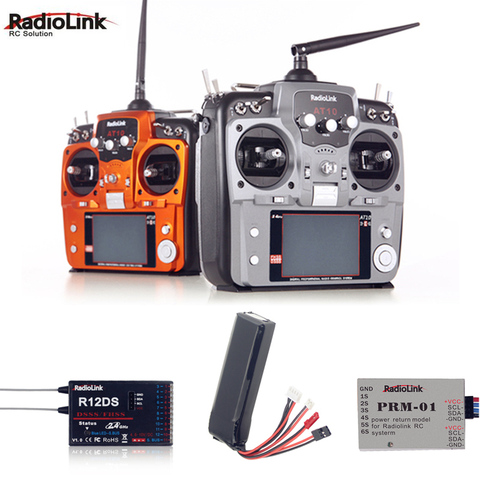 Radiolink-transmisor de Radio AT10 II, 2,4G, 12 canales con receptor R12DS, batería de 11,1 V para Dron de carreras con visión en primera persona, avión, helicóptero Mode2 ► Foto 1/5