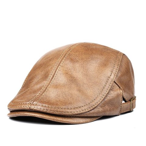 Gorros de piel auténtica para hombre y mujer, gorro para la calle de 55-61 cm, ajustable ► Foto 1/6