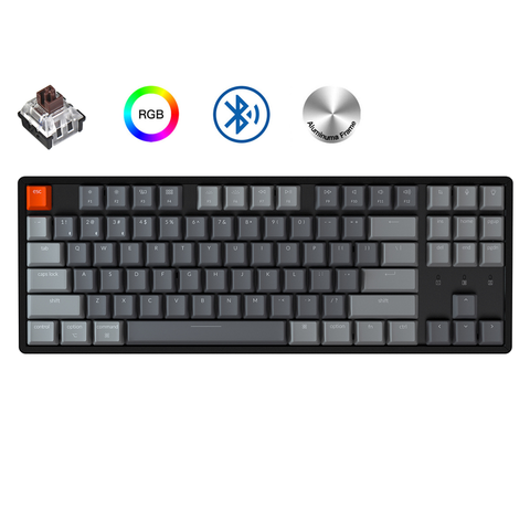 Keychron-Teclado mecánico inalámbrico K8 J Bluetooth Gateron, interruptor intercambiable, marco de aluminio retroiluminado RGB para Mac ► Foto 1/6