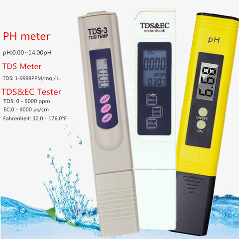 Medidor Digital PH /TDS/ EC, lápiz termómetro, filtro de PPM hidropónico de pureza de agua para Monitor de agua de piscina de Acuario, 40% de descuento ► Foto 1/6