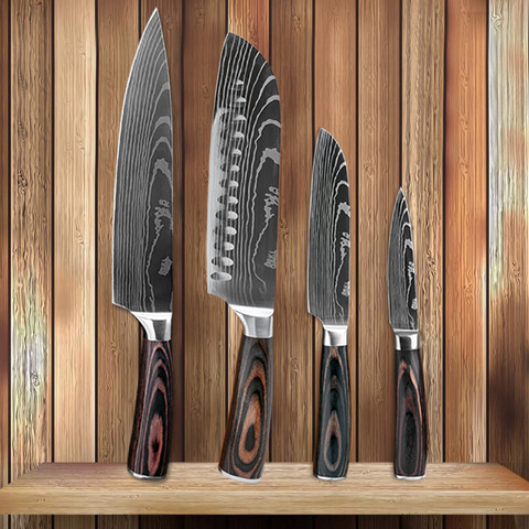 XITUO-cuchillo de Chef Pro Kitchen de 8 pulgadas, afilados cuchillos de acero inoxidable de alto carbono, equipo ergonómico, patrón de damasco láser, regalos ► Foto 1/1