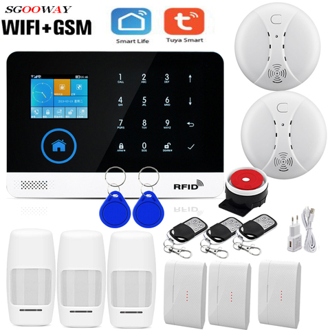 Sgooway-sistema de alarma de seguridad para el hogar, inalámbrico, Wifi, GSM, GPRS, integrado con cámara IP WIFI con sirena Solar ► Foto 1/6