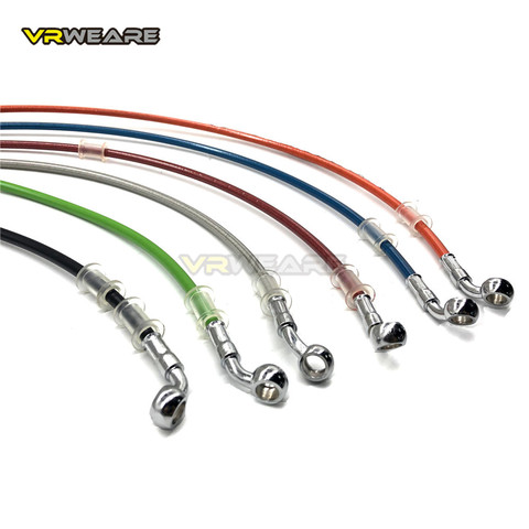 Manguera de freno Universal para motocicleta, cable de freno de acero, tubo hidráulico Banjo de 400mm-1500mm para cabeza de ambos lados 28 ° -60 ° ► Foto 1/6