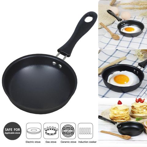 Mini olla portátil para huevos de 12cm, sartén para desayuno, tortilla antiadherente para el hogar, mango largo, recubrimiento antiarañazos, suministros de cocina ► Foto 1/6