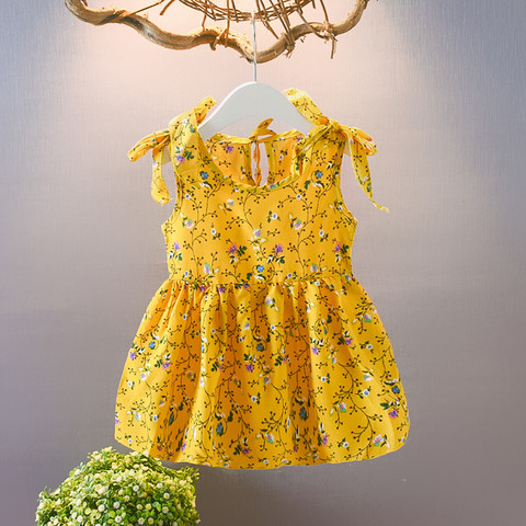 Vestido de verano hermoso para bebé y niña, ropa para recién nacido Niño pequeño, sin mangas, cintas con lazo Floral, vestidos de princesa, 2022 ► Foto 1/6