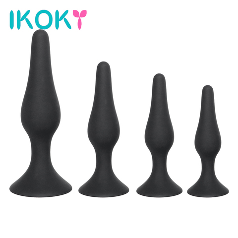 IKOKY negro Butt Plug para principiantes juguetes eróticos silicona Anal Plug productos adultos Anal juguetes sexuales para hombres mujeres próstata masajeador ► Foto 1/6