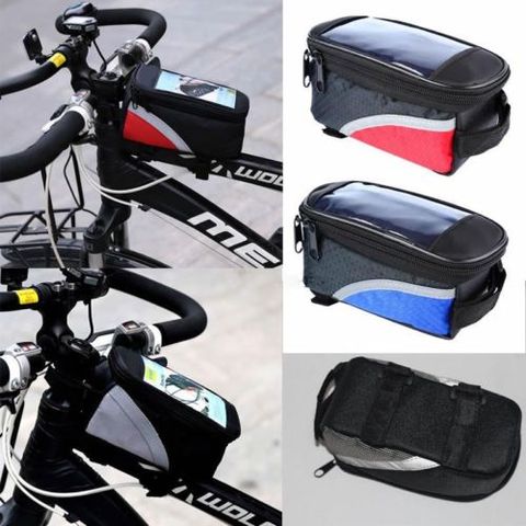 Bolsos de bicicleta impermeables Oxford para hombre y mujer, a la moda, Unisex, Marco para bicicleta bolsa para tubo delantero, soporte para teléfono móvil/herramientas ► Foto 1/6