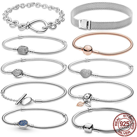 Brazalete y pulsera de cadena de serpiente clásica 100% Plata de Ley 925 auténtica de CodeMonkey para mujer joyería de plata esterlina CMB916 ► Foto 1/6