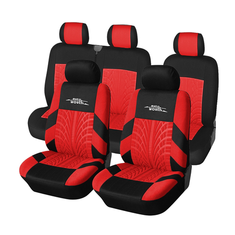 AUTOYOUTH-fundas universales para asientos de coche, juego completo de fundas para asientos de coche, compatibles con parte trasera 2 + 1 con estilo de pista, Protector para la mayoría de coches ► Foto 1/6