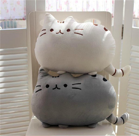 Almohada de gato Kawaii con cremallera y galletas de algodón PP, muñeco de gato de Peluche, regalo para bebé, juguete barato, 25-50cm ► Foto 1/6