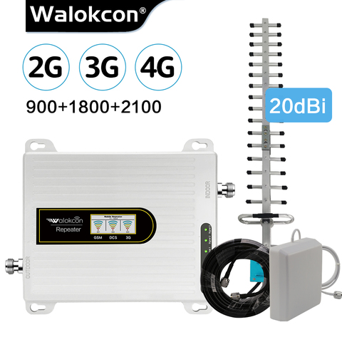 Walokcon-repetidor GSM 2G, 3G, 4G, amplificador de señal móvil, 4G, GSM 900, 1800, 2100 ► Foto 1/6