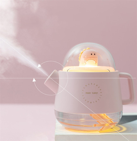 Bonito humidificador de aire con tetera de 360ml, difusor ultrasónico de Aroma USB con luz nocturna colorida, regalo de cumpleaños, regalo de Navidad ► Foto 1/6