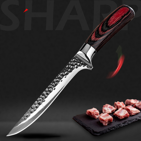 Cuchillo de deshuesado profesional de cocina cuchillo de acero inoxidable para carne de pescado frutas verduras herramienta de cocina ► Foto 1/6