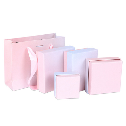 Caja de papel de embalaje para regalo de Navidad, joyería rosa, embalaje de anillo, pendiente, collar, pulsera, jabón para pastel, caja de cartón Kraft ► Foto 1/6