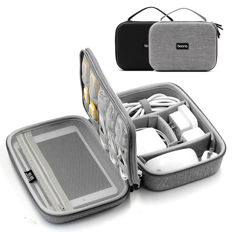 Bolsas de almacenamiento Digital EVA duro de doble capa para cargador de auriculares, Cables de datos, accesorios electrónicos, caja organizadora de viaje ► Foto 1/6