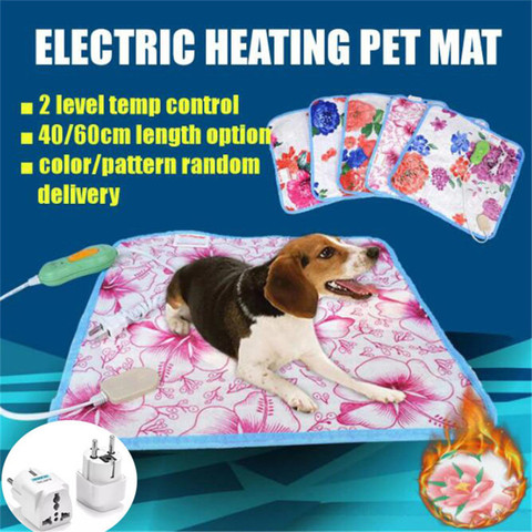 40x4 0/60cm calefacción eléctrica Pad manta para mascotas cama gato perro de invierno más cálido cojín casa silla de oficina climatizada Mat 220V diseños aleatorios ► Foto 1/6