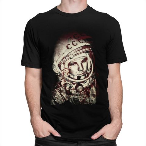 Camiseta de algodón para hombres, prenda de vestir, de manga corta, con diseño Vintage de la URSS cosmonauta Yuri Gagarin ► Foto 1/6