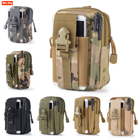 Funda de teléfono móvil para hombre, riñonera militar Molle, impermeable, de nailon, multifunción, informal, pequeña ► Foto 1/6