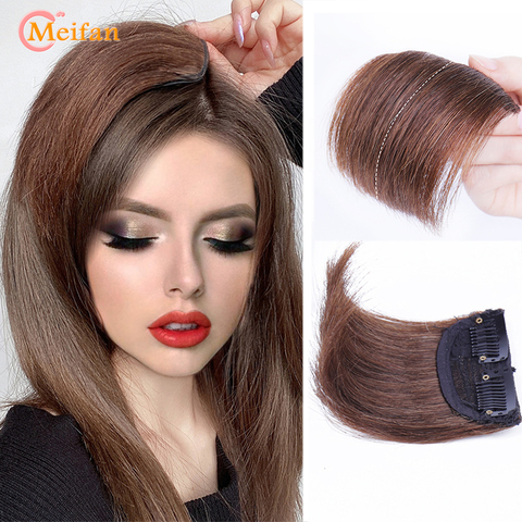 MEIFAN-almohadillas para el pelo sin costuras, sintéticas, invisibles, Clip en una pieza, extensión de cabello, forro de cabello Natural, cubierta lateral superior ► Foto 1/6