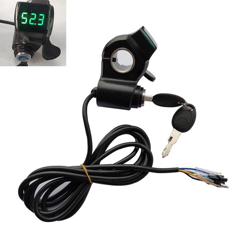 Acelerador de pulgar de bicicleta eléctrica, 12V, 24V, 36V, 48V, 60V, 72V, con bloqueo de llave, pantalla LCD de gas para bicicleta eléctrica/scooter/e-bike ► Foto 1/6