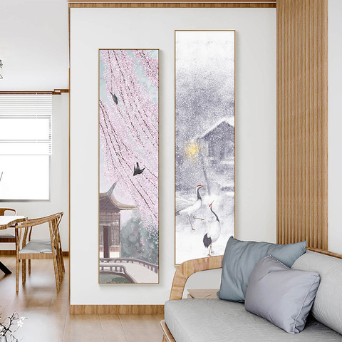 Pintura en lienzo de paisaje de temporada china, póster e impresión, decoración de pared para el hogar, imagen artística para sala de estar, dormitorio y pasillo ► Foto 1/6