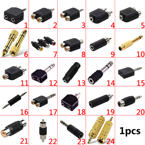 1pcs 3,5mm macho/hembra Jack estéreo adaptador de acoplador de Mono 3,5mm estéreo 6,35 RCA conector de carga para iPhone PC teléfono ► Foto 1/5